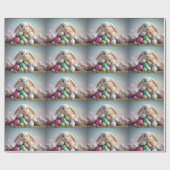 イースターエッグを持つイースターバニー ラッピングペーパー (フラット)