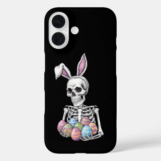 イースターエッグを持つスケルトンうさぎ ふざけたウサギ Case-Mate iPhoneケース (裏面)