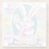 イースターエッグを持つバニー ガラスコースター (裏面)