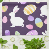 イースターエッグを持つバニー キッチンタオル (折り畳み)