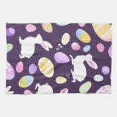 イースターエッグを持つバニー キッチンタオル (横)