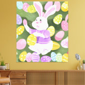 イースターエッグを持つバニー キャンバスプリント (インサイチュ (リビング))