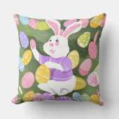 イースターエッグを持つバニー クッション (正面)