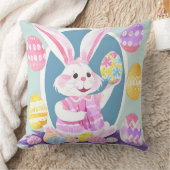 イースターエッグを持つバニー クッション (ブランケット)