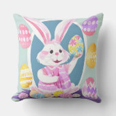 イースターエッグを持つバニー クッション (正面)
