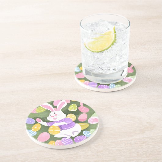 イースターエッグを持つバニー コースター (側面)