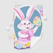 イースターエッグを持つバニー ゴルフタオル (インサイチュ)