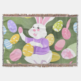 イースターエッグを持つバニー スローブランケット