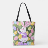 イースターエッグを持つバニー トートバッグ (裏面)