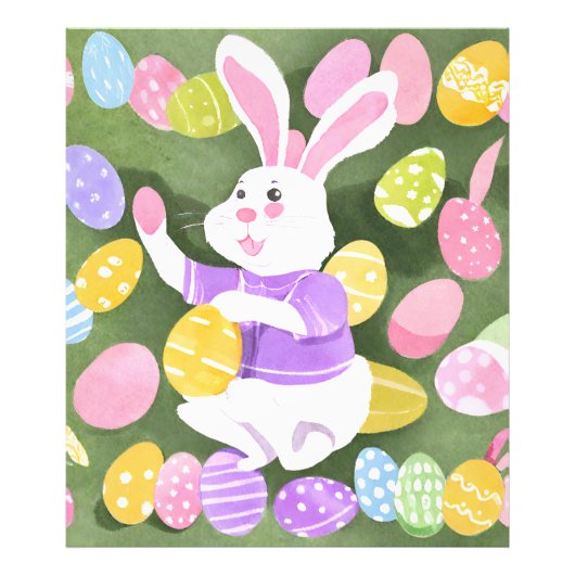 イースターエッグを持つバニー フォトプリント            (正面)