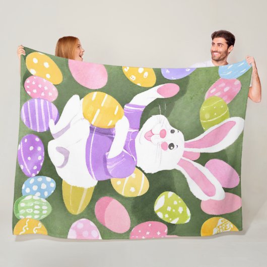 イースターエッグを持つバニー フリースブランケット (インサイチュ)