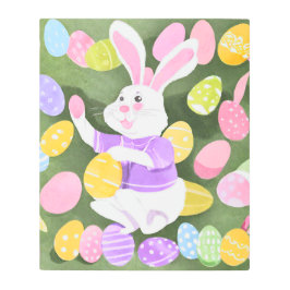 イースターエッグを持つバニー メタルプリント