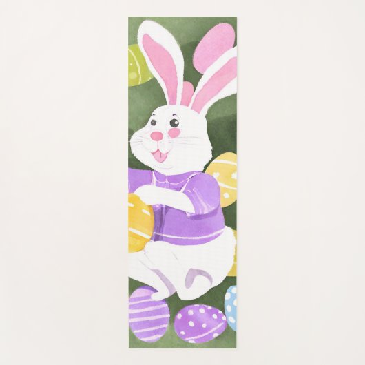 イースターエッグを持つバニー ヨガマット (正面)