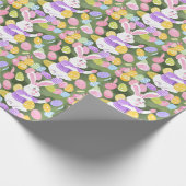 イースターエッグを持つバニー ラッピングペーパー (角)