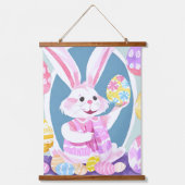 イースターエッグを持つバニー 吊り下げ型タペストリー (正面)