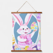 イースターエッグを持つバニー 吊り下げ型タペストリー (正面2)