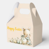イースターエッグを持つパジャマ姿の可愛い赤ちゃんウサギ フェイバーボックス (正面)