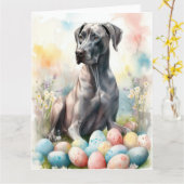 イースターエッグを持つ大きなダン カード (黄色い花)