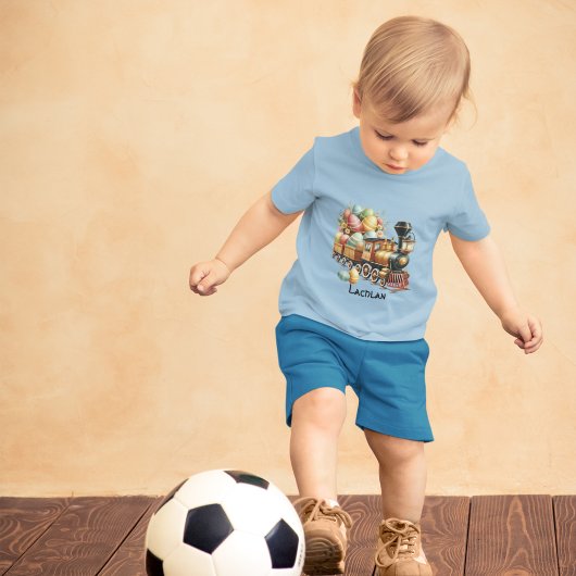 イースターエッグを搭載した列車のエンジン トドラーTシャツ