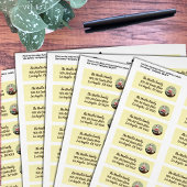 イースターエッグを絵を描いている漫画牛 ラベル