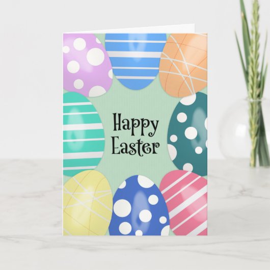 イースターエッグを飾った方への幸せなイースター シーズンカード (正面)