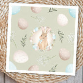 イースターエッグアンドバニー春ベージュグリーンパステル スタンダードカクテルナプキン