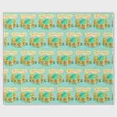 イースターエッグアンドフラワーズハッピーイースター ラッピングペーパー (フラット)