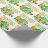 イースターエッグアンドフラワーズハッピーイースター ラッピングペーパー (角)