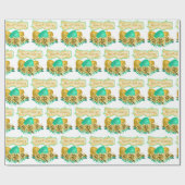 イースターエッグアンドフラワーズハッピーイースター ラッピングペーパー (フラット)