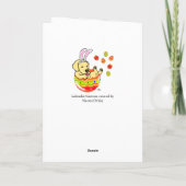 イースターエッグイエローラブラドール子犬の漫画 シーズンカード (裏面)