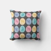 イースターエッグイタリアングレイハウンドドッグパステルエレガント クッション (正面)