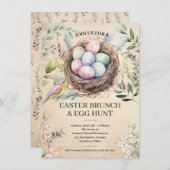 イースターエッグインネストホリデーパーティー 招待状 (正面/裏面)