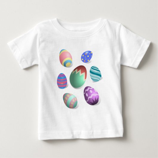 イースターエッグイースターエッグカラフル狩りイースターエッグ ベビーTシャツ (正面)