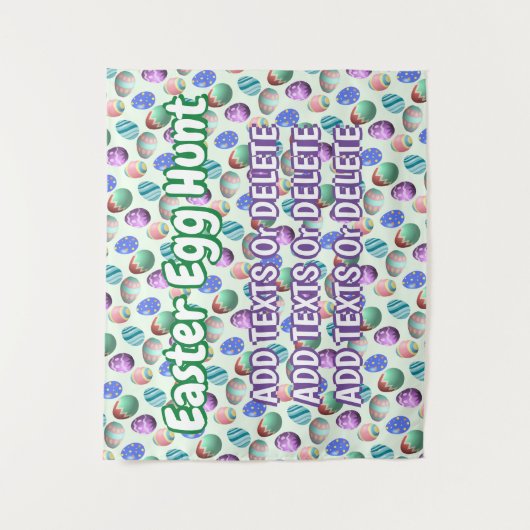 イースターエッグイースターエッグ狩りイースターパーティーパステル タペストリー (正面)