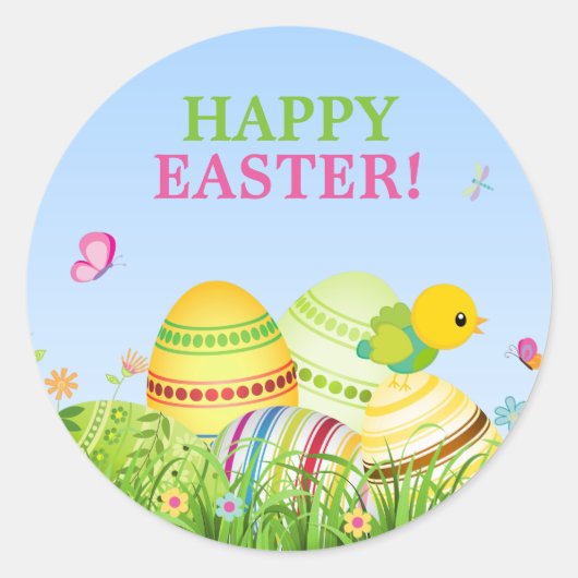 イースターエッグイースタースティッカー ラウンドシール (正面)