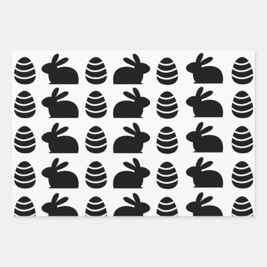 イースターエッグイースターバニーハッピーイースターパターン ラッピングペーパーシート (正面2)