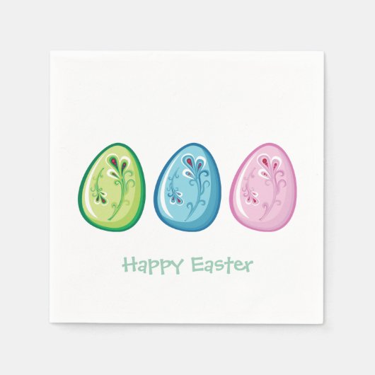 イースターエッグイースターパーティー紙ナプキンセット スタンダードカクテルナプキン (正面)