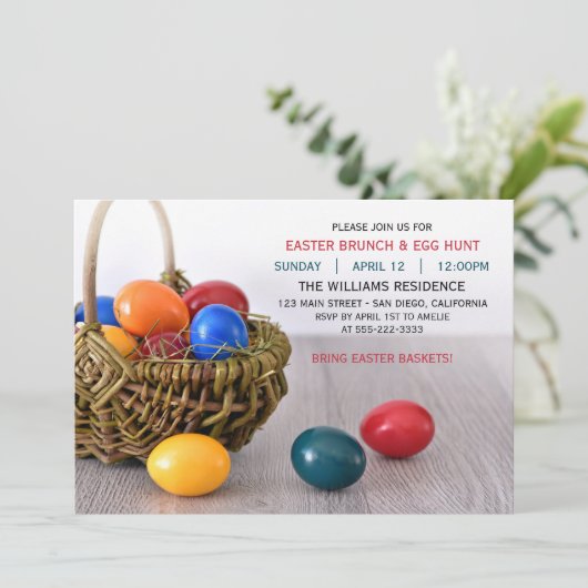 イースターエッグイースターブランチディナーパーティの招待状 招待状 (スタンド正面)