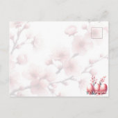 イースターエッグウォータカラースワンさくらんぼ花 ポストカード (裏面)