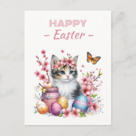 イースターエッグウォーターカラーキットンさくらんぼの花 ポストカード