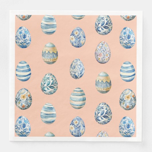 イースターエッグオンピーチペーパーナプキン (正面)