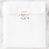 イースターエッグオンフラワーリーブランチハッピーイースター スクエアシール (バッグ)