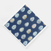 イースターエッグオンブルーペーパーナプキン (コーナー)