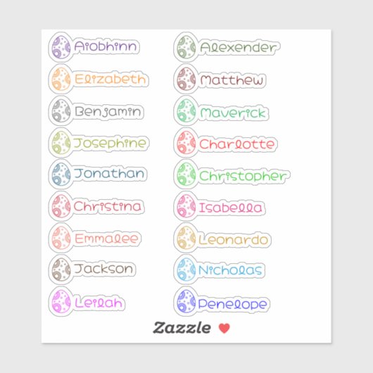 イースターエッグカスタムの複数の名前のシール シール (シート)