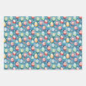 イースターエッグカラフルの水彩パターン ラッピングペーパーシート (正面2)