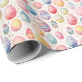 イースターエッグカラフルの水彩パターン ラッピングペーパー (ロールコーナー)