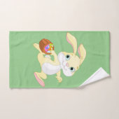 イースターエッグカラフルバスケット付きイースターバニー バスタオルセット (ハンドタオル)