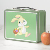 イースターエッグカラフルバスケット付きイースターバニー メタルランチボックス (インサイチュ)