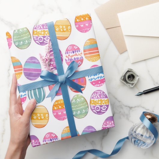 イースターエッグカラフルパターン（の模様が）あるかわいらし ラッピングペーパー (ギフト)
