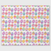 イースターエッグカラフルパターン（の模様が）あるかわいらし ラッピングペーパー (フラット)